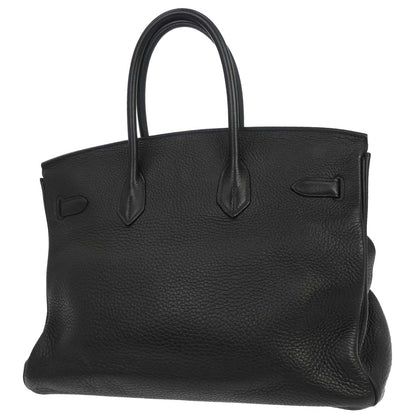 Hermes Black Taurillon Clemence Birkin 35 Handbag