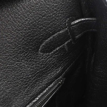 Hermes Black Taurillon Clemence Birkin 35 Handbag