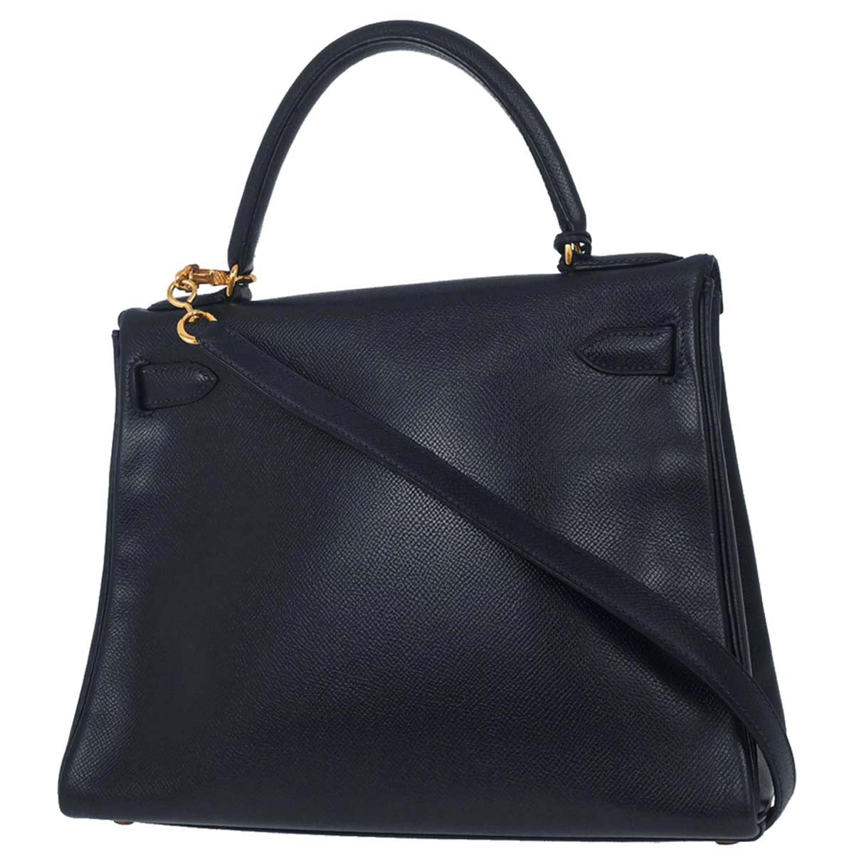 Hermes Navy Courchevel Kelly 28 Retourne 2way Shoulder Handbag