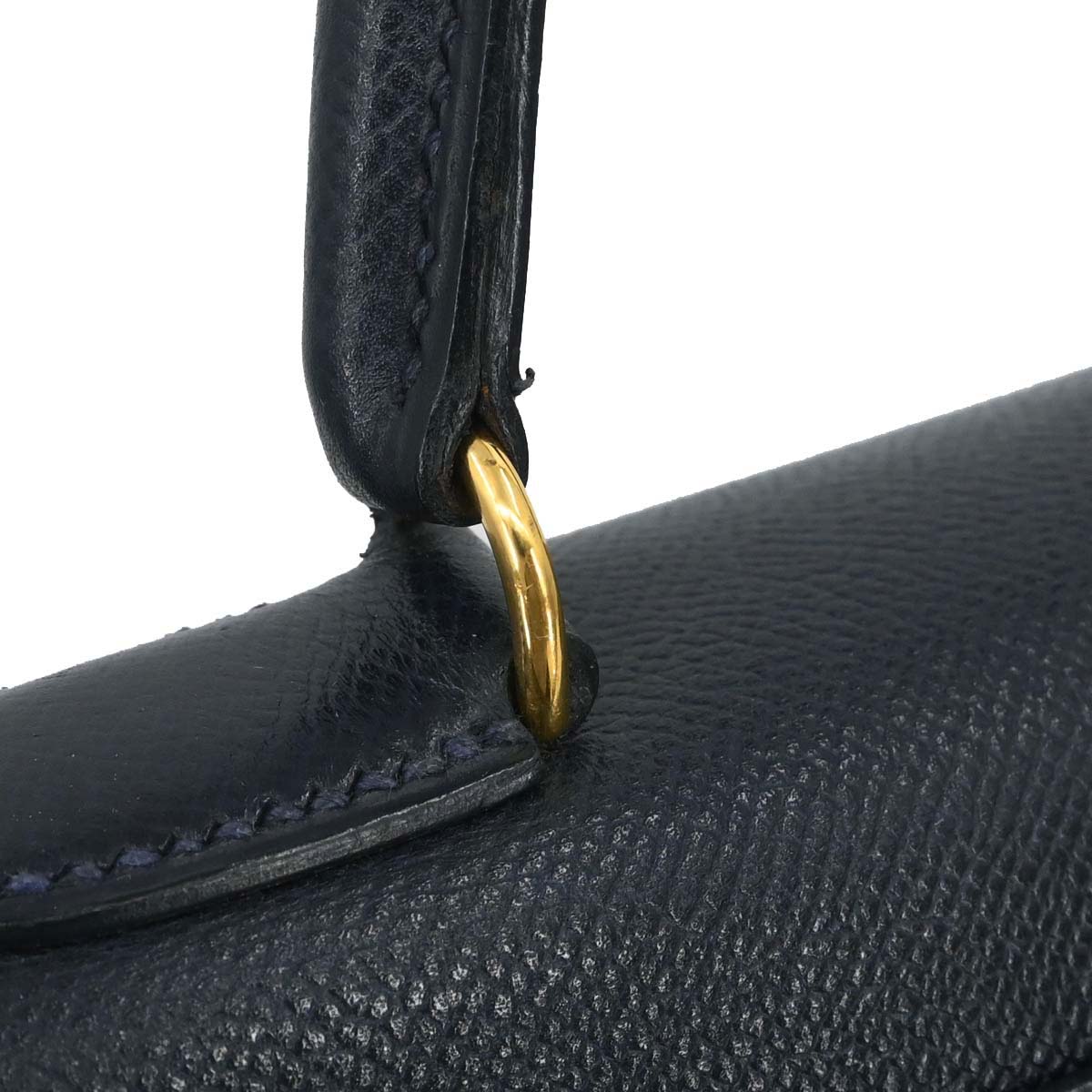 Hermes Navy Courchevel Kelly 28 Retourne 2way Shoulder Handbag