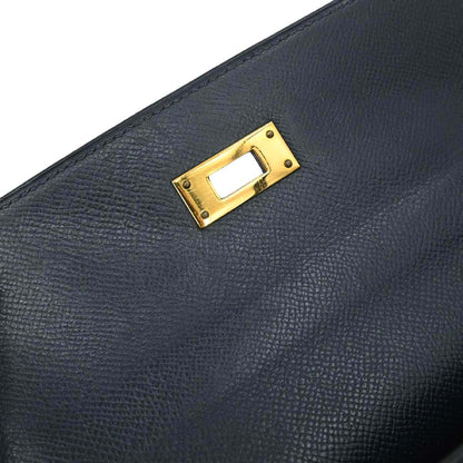 Hermes Navy Courchevel Kelly 28 Retourne 2way Shoulder Handbag