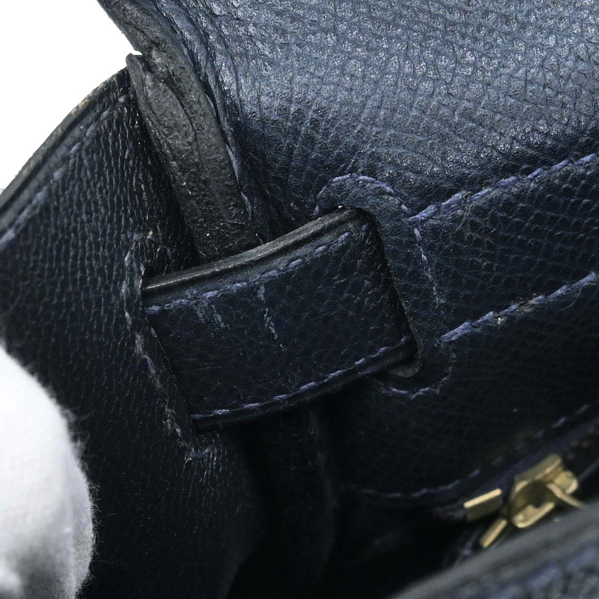 Hermes Navy Courchevel Kelly 28 Retourne 2way Shoulder Handbag