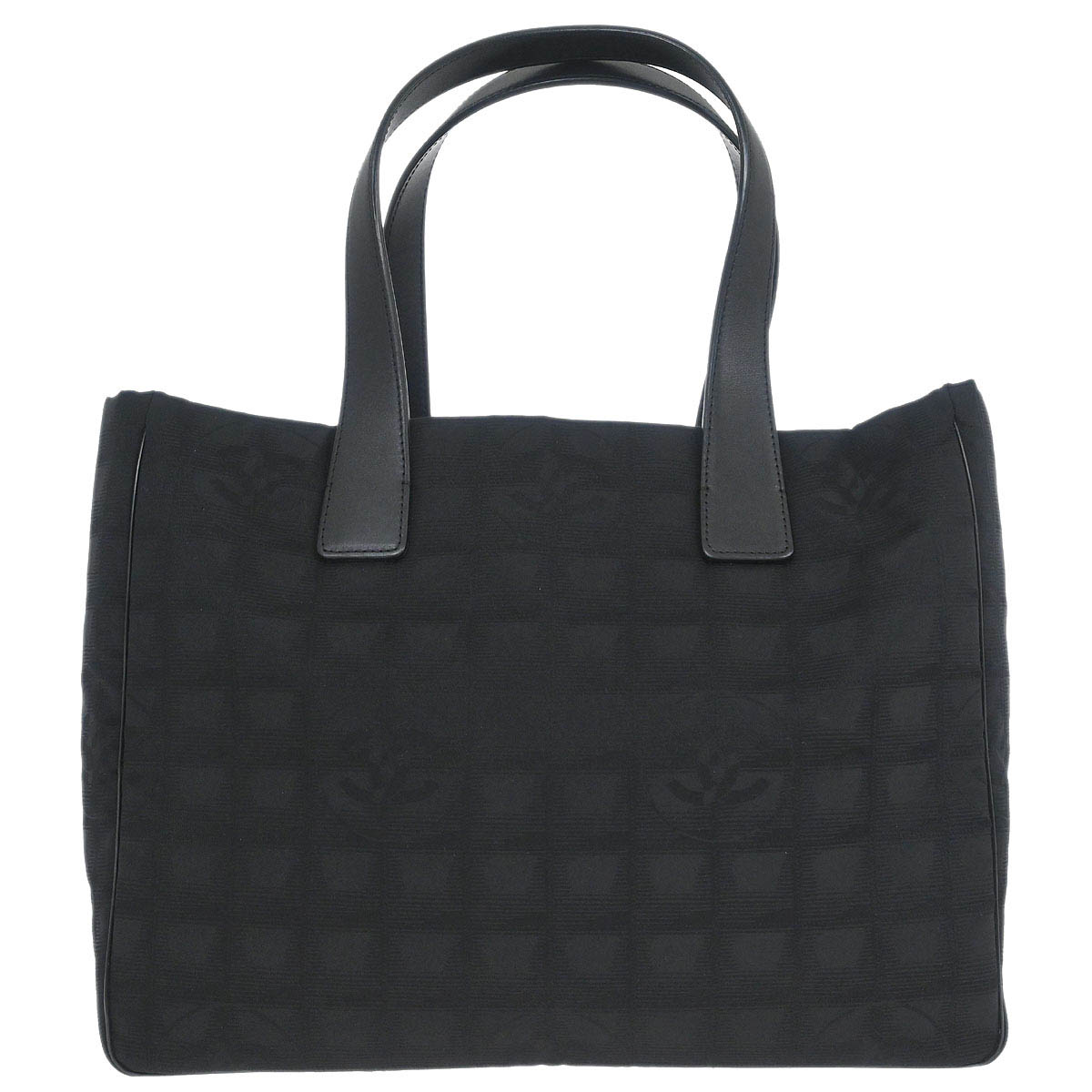 Chanel 2008-2009 Black Jacquard Nylon Travel Line Tote Bag