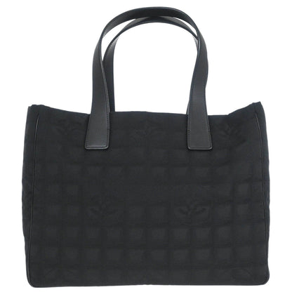 Chanel 2008-2009 Black Jacquard Nylon Travel Line Tote Bag