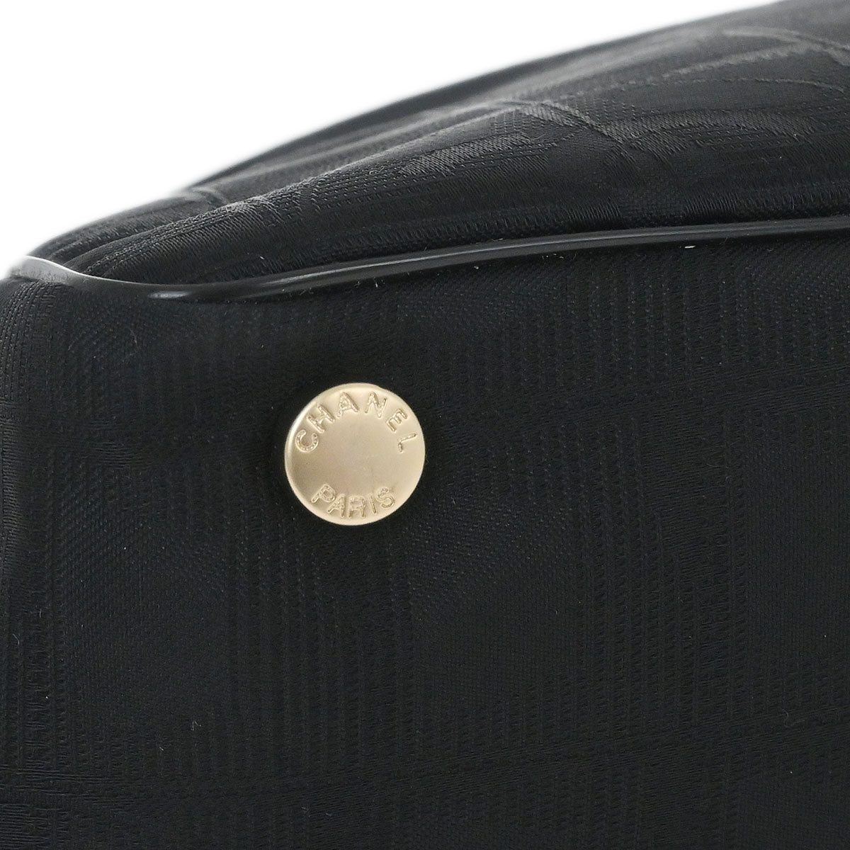 Chanel 2008-2009 Black Jacquard Nylon Travel Line Tote Bag