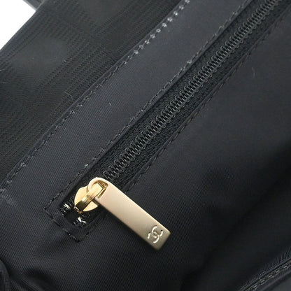 Chanel 2008-2009 Black Jacquard Nylon Travel Line Tote Bag
