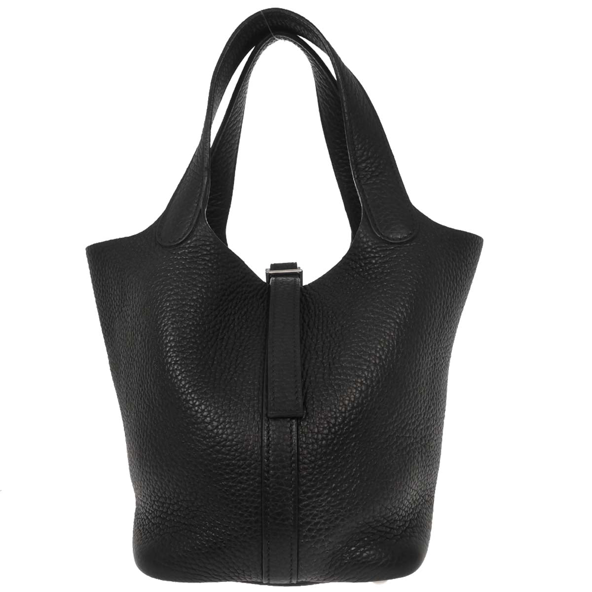 Hermes Black Taurillon Clemence Picotin 18 PM Handbag