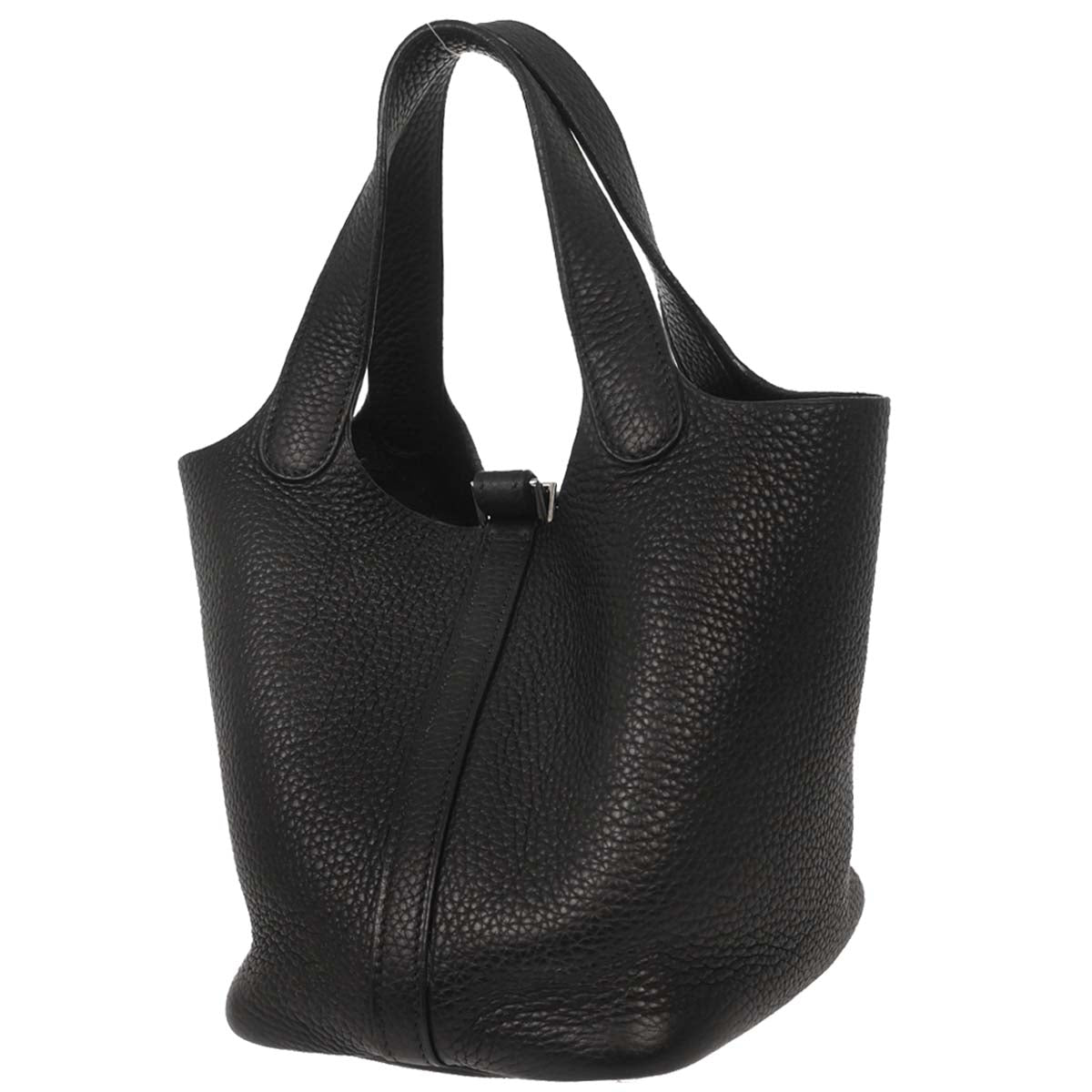 Hermes Black Taurillon Clemence Picotin 18 PM Handbag