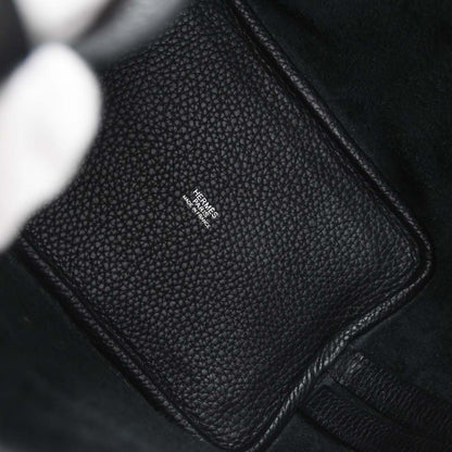 Hermes Black Taurillon Clemence Picotin 18 PM Handbag