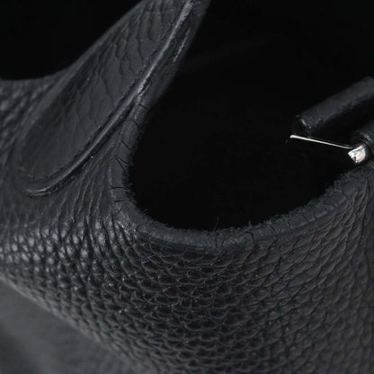 Hermes Black Taurillon Clemence Picotin 18 PM Handbag