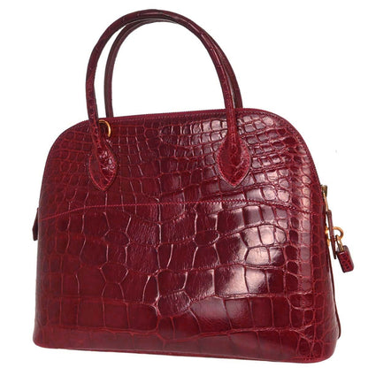 Hermes * Rouge H Alligator Bolide 31 Handbag