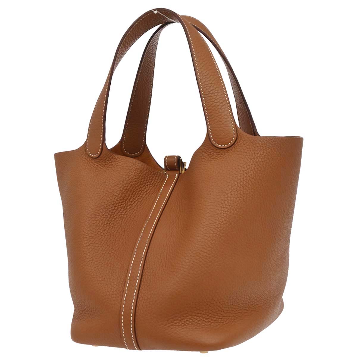 Hermes Gold Taurillon Clemence Picotin Lock 22 MM Handbag