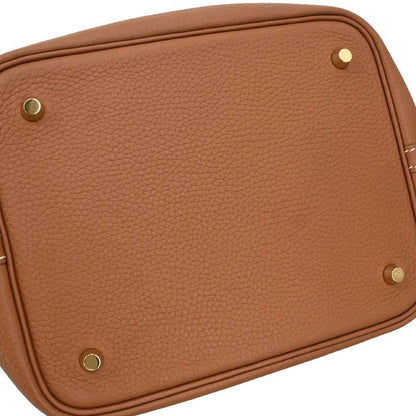 Hermes Gold Taurillon Clemence Picotin Lock 22 MM Handbag