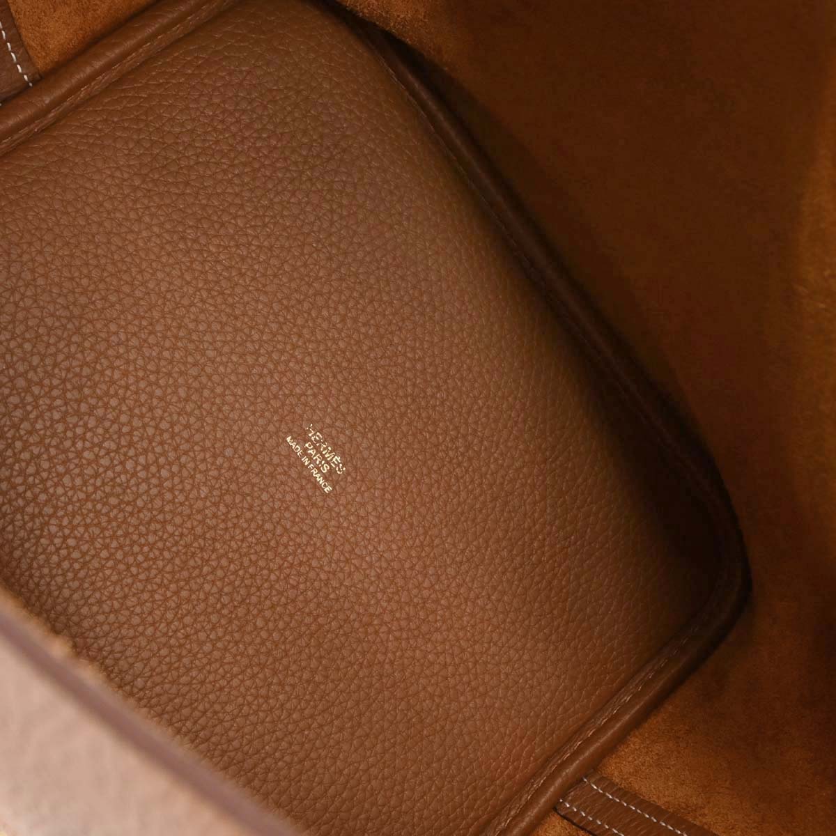 Hermes Gold Taurillon Clemence Picotin Lock 22 MM Handbag