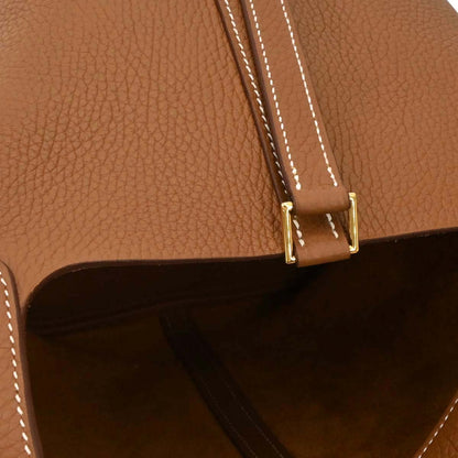 Hermes Gold Taurillon Clemence Picotin Lock 22 MM Handbag