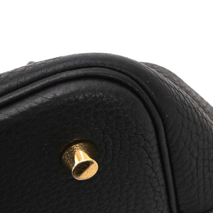 Hermes Black Taurillon Clemence Picotin Lock 22 MM Handbag