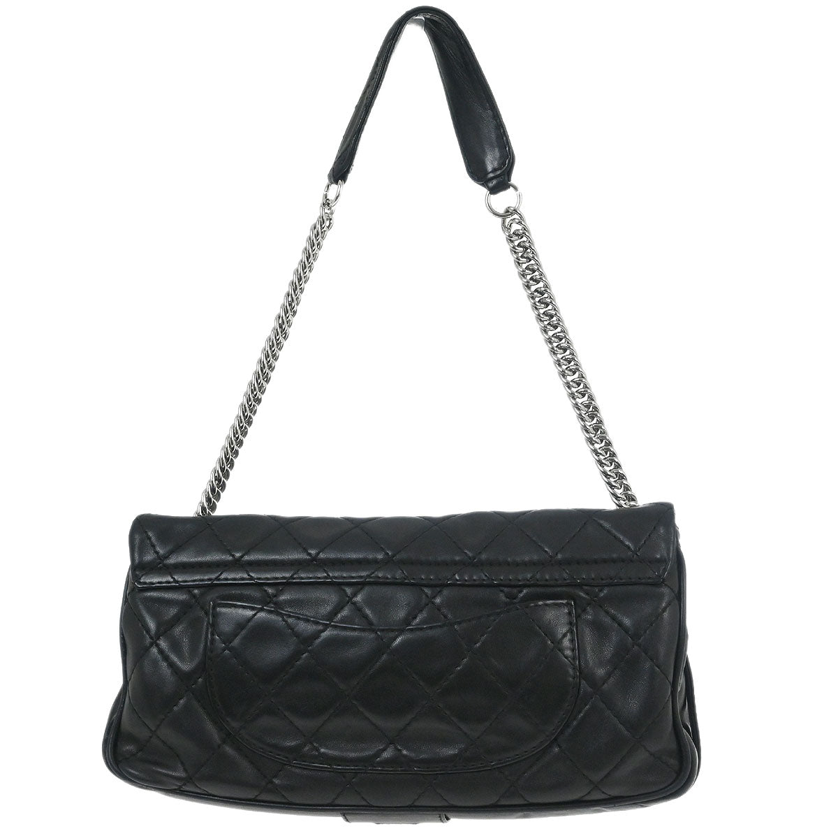 Chanel 2006-2008 Black Lambskin Icons Secret Label Flap Bag Shoulder Bag