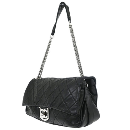 Chanel 2006-2008 Black Lambskin Icons Secret Label Flap Bag Shoulder Bag