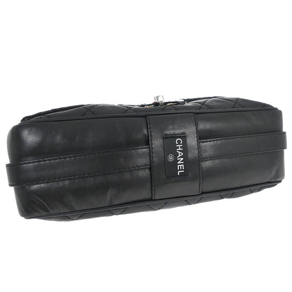 Chanel 2006-2008 Black Lambskin Icons Secret Label Flap Bag Shoulder Bag