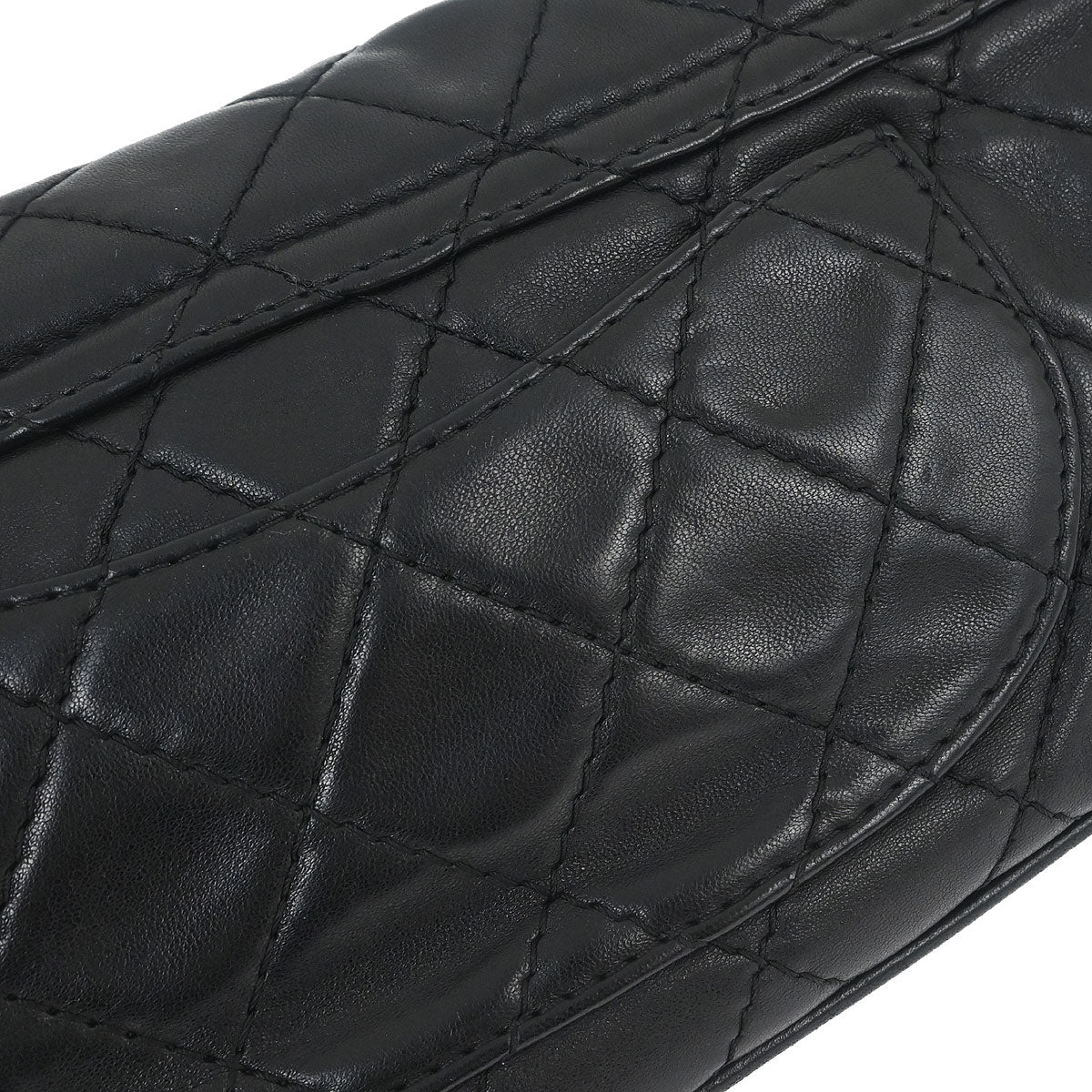 Chanel 2006-2008 Black Lambskin Icons Secret Label Flap Bag Shoulder Bag