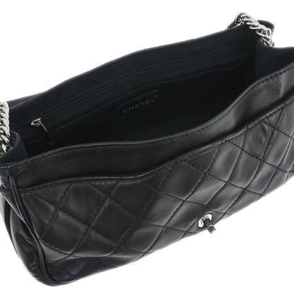 Chanel 2006-2008 Black Lambskin Icons Secret Label Flap Bag Shoulder Bag