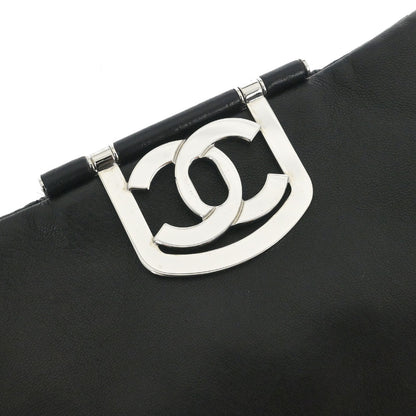 Chanel 2006-2008 Black Lambskin Icons Secret Label Flap Bag Shoulder Bag