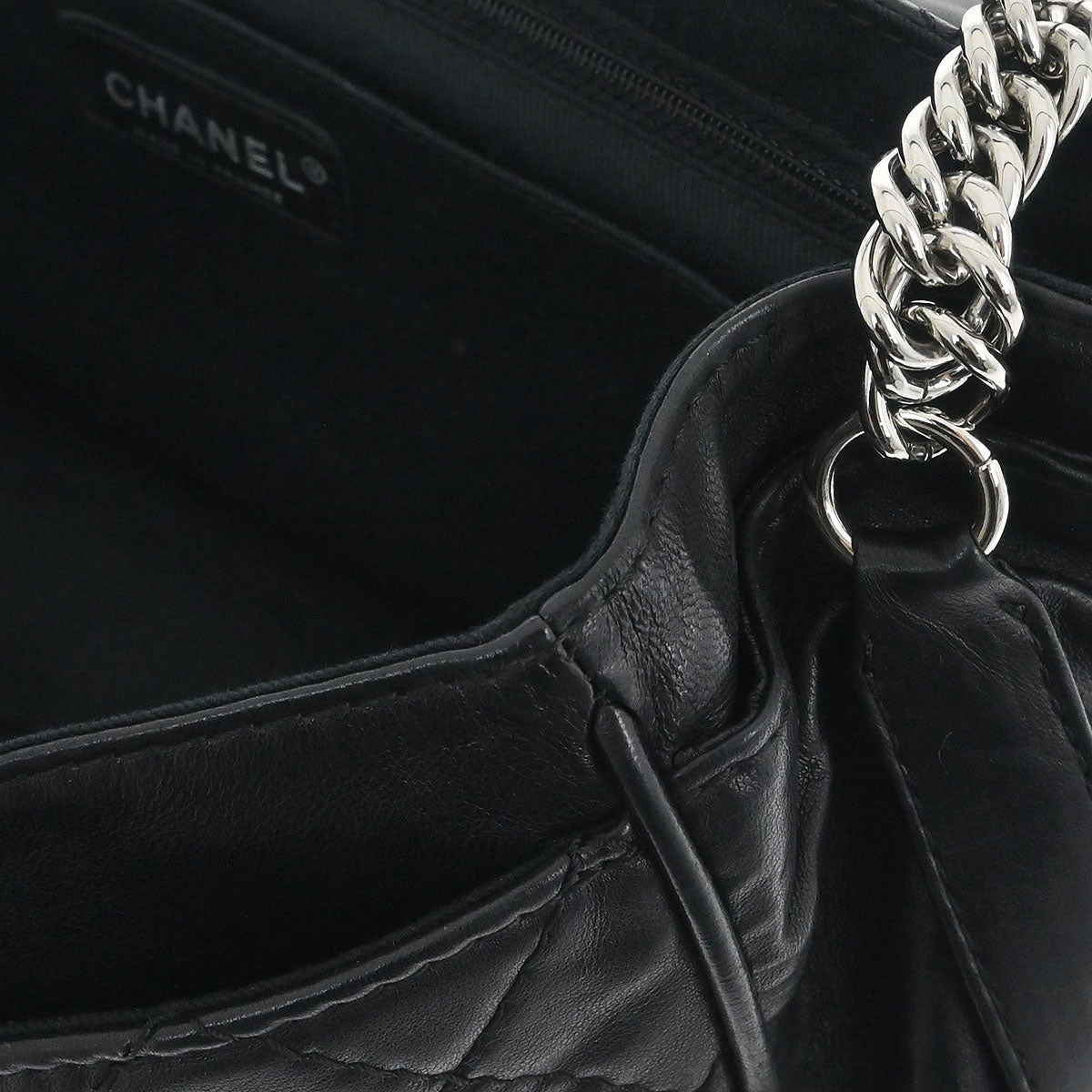 Chanel 2006-2008 Black Lambskin Icons Secret Label Flap Bag Shoulder Bag