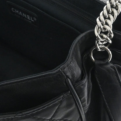 Chanel 2006-2008 Black Lambskin Icons Secret Label Flap Bag Shoulder Bag