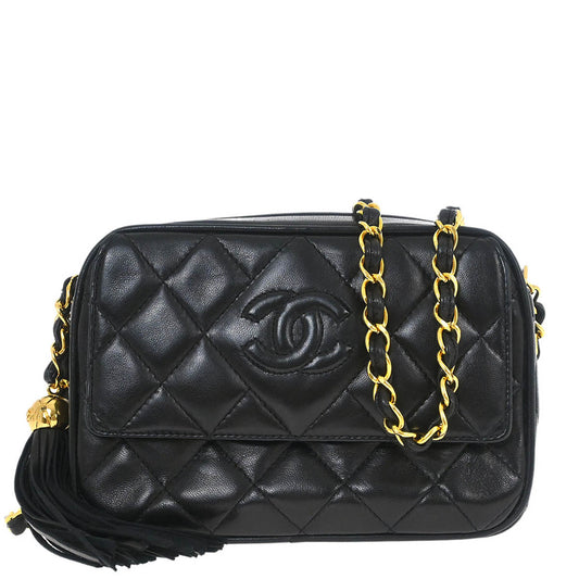 Chanel 1994-1996 Black Lambskin Camera Bag Mini