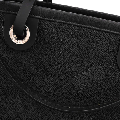 Chanel Black Caviar Skin On The Road Shopping Fever Tote Bag