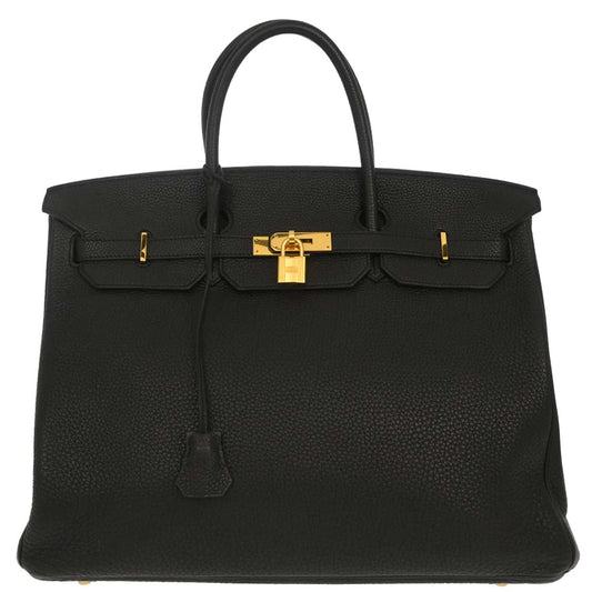 Hermes Black Taurillon Clemence Birkin 40 Handbag