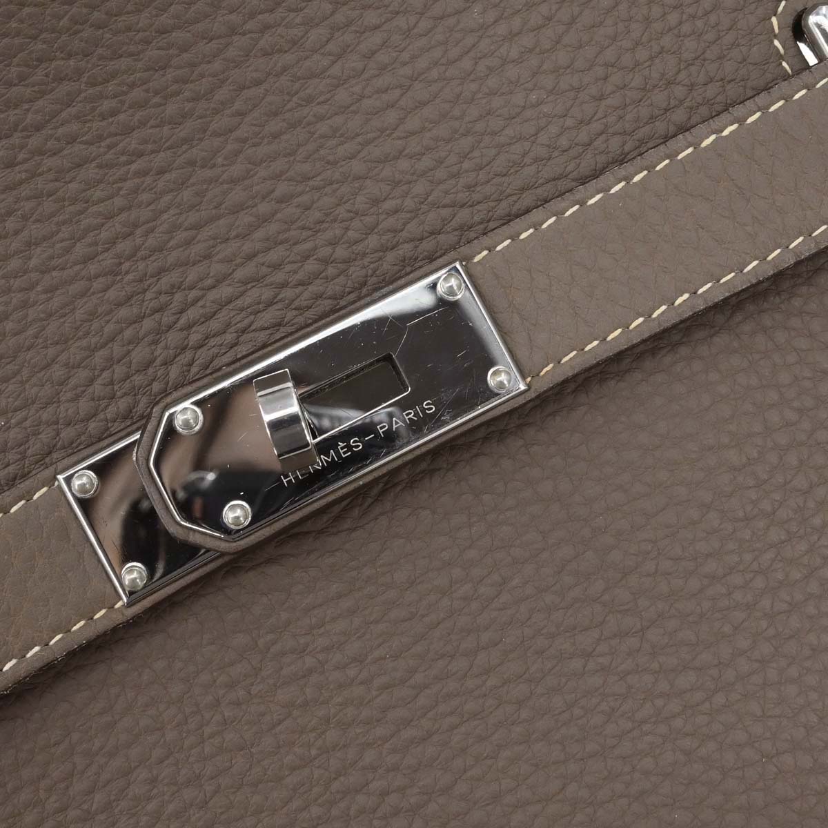 Hermes Etoupe Taurillon Clemence Jypsiere 34 Shoulder Bag