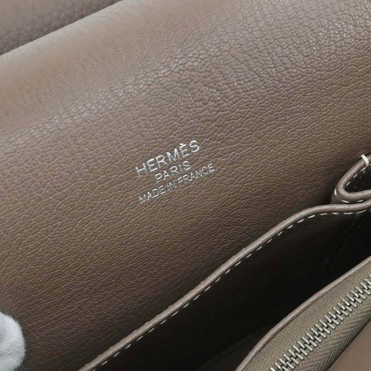 Hermes Etoupe Taurillon Clemence Jypsiere 34 Shoulder Bag