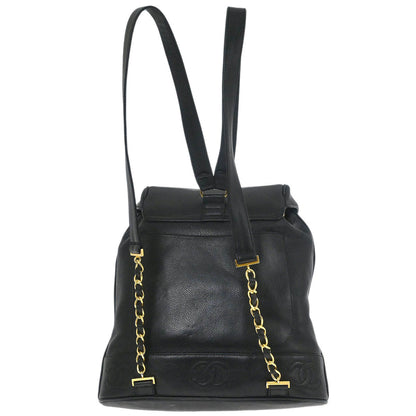 Chanel 1994-1996 Black Caviar Skin Triple CC Backpack