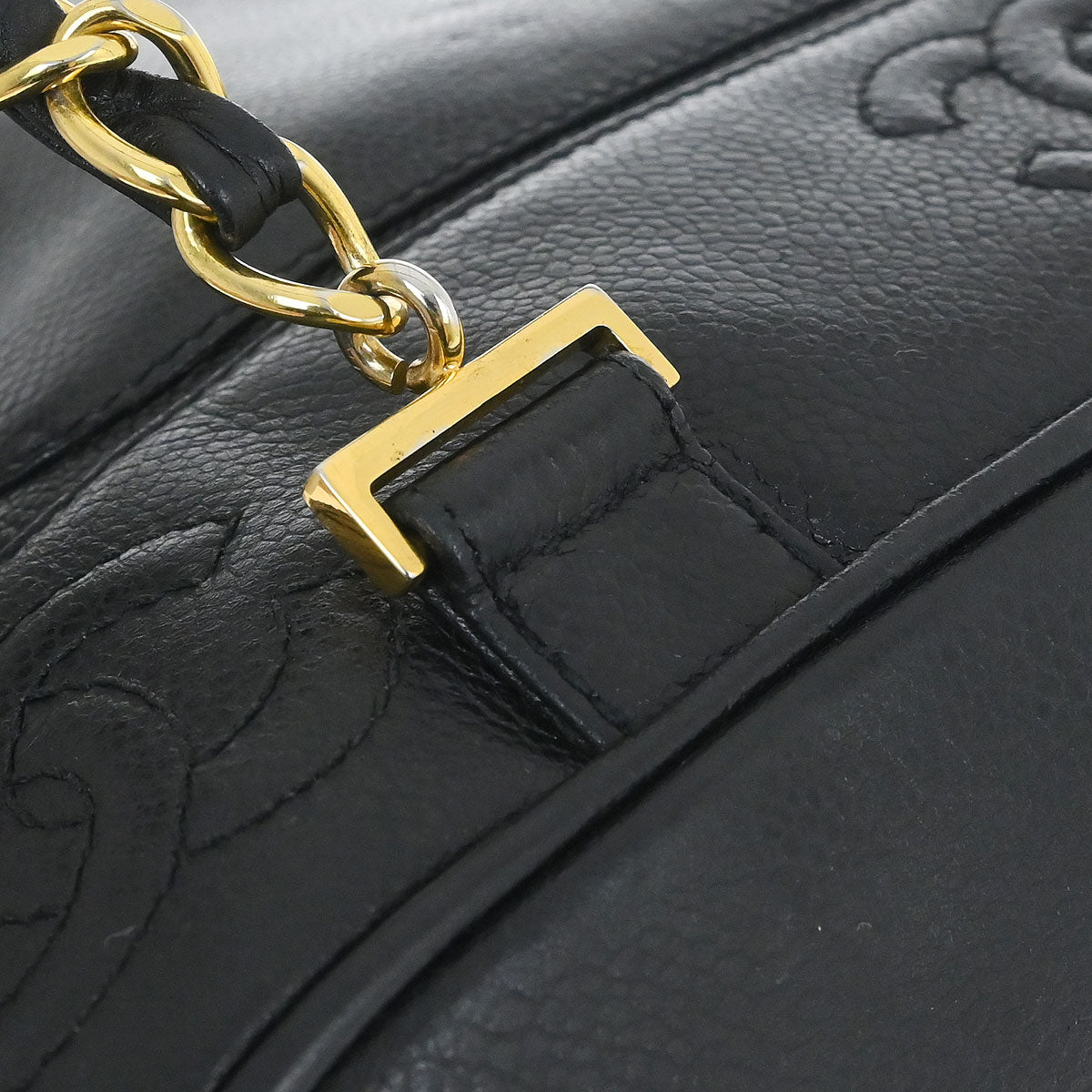 Chanel 1994-1996 Black Caviar Skin Triple CC Backpack