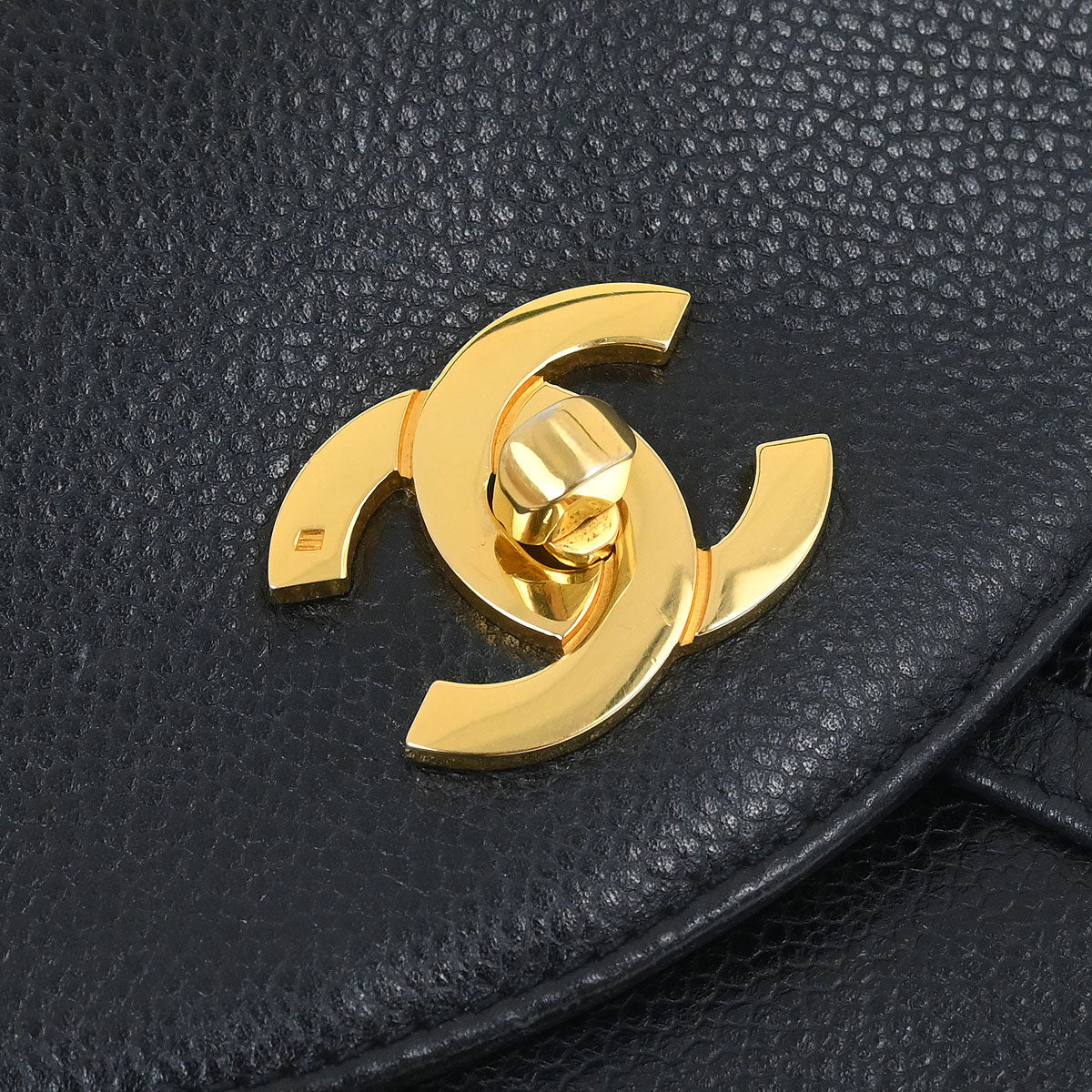 Chanel 1994-1996 Black Caviar Skin Triple CC Backpack