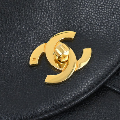 Chanel 1994-1996 Black Caviar Skin Triple CC Backpack