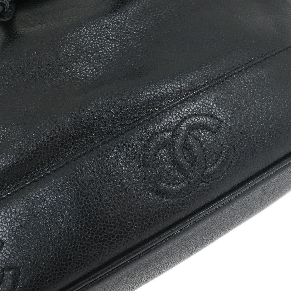 Chanel 1994-1996 Black Caviar Skin Triple CC Backpack