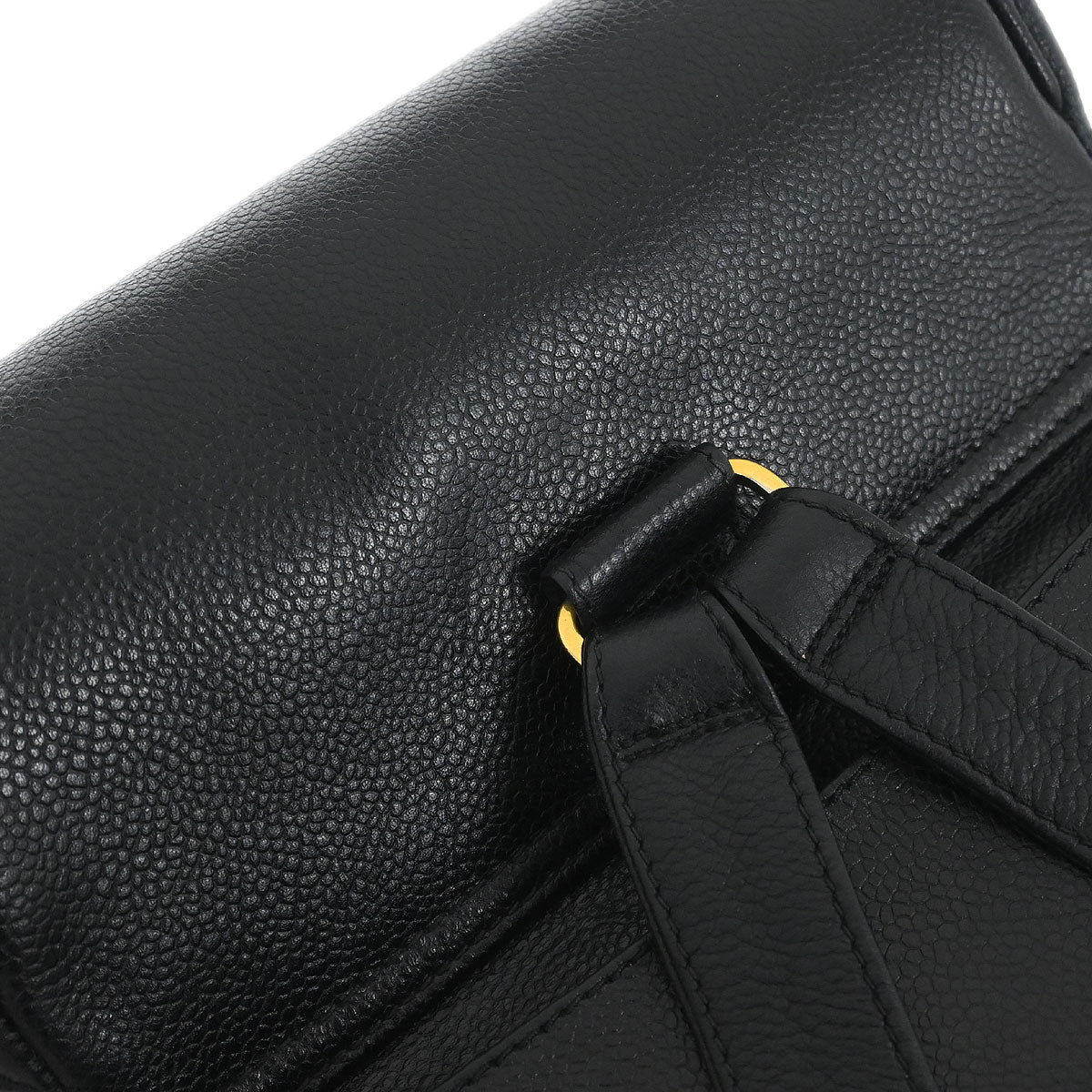 Chanel 1994-1996 Black Caviar Skin Triple CC Backpack