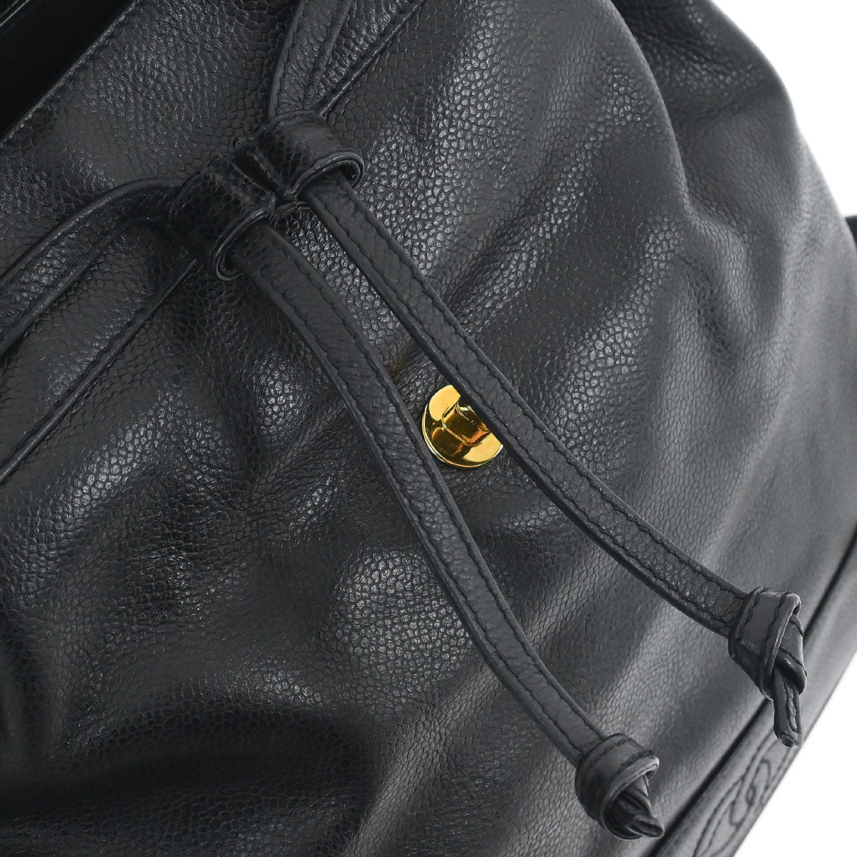 Chanel 1994-1996 Black Caviar Skin Triple CC Backpack