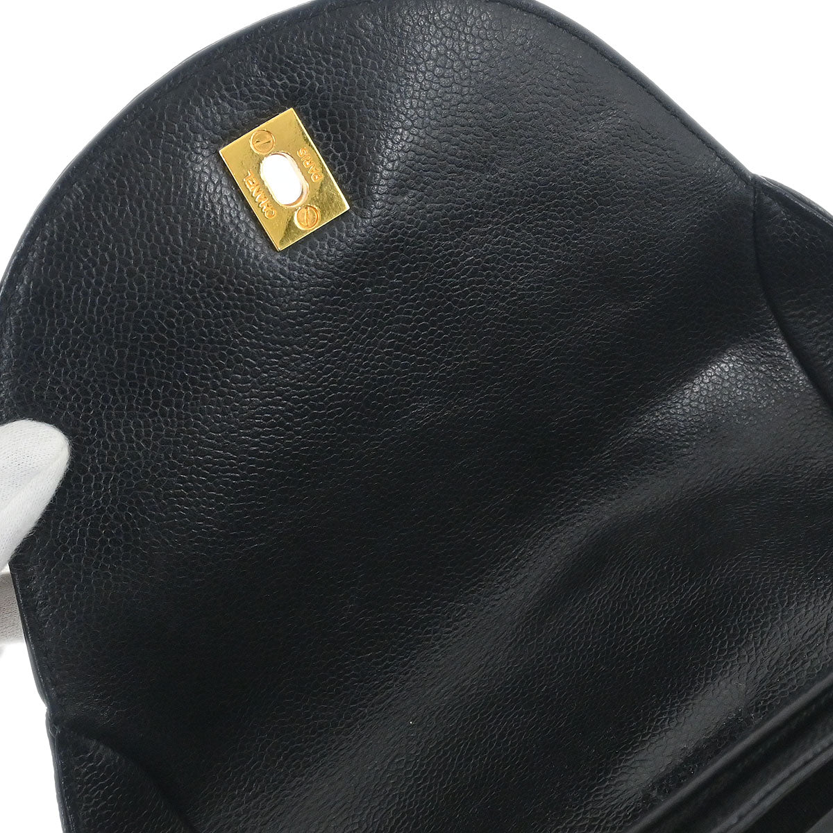 Chanel 1994-1996 Black Caviar Skin Triple CC Backpack