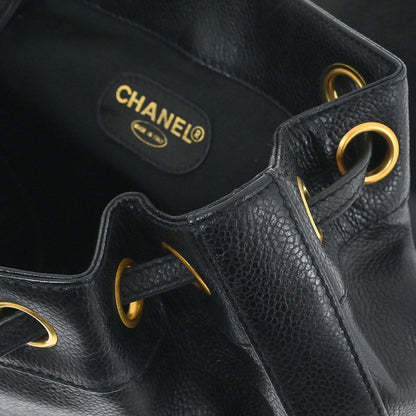 Chanel 1994-1996 Black Caviar Skin Triple CC Backpack