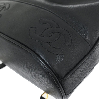 Chanel 1994-1996 Black Caviar Skin Triple CC Backpack