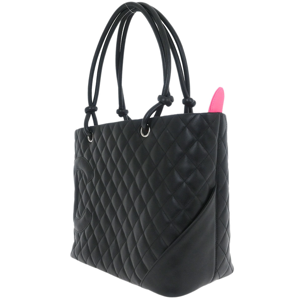 Chanel 2005-2006 Black Calfskin Cambon Ligne Tote Handbag