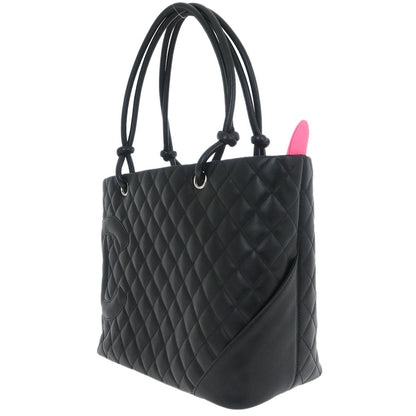 Chanel 2005-2006 Black Calfskin Cambon Ligne Tote Handbag