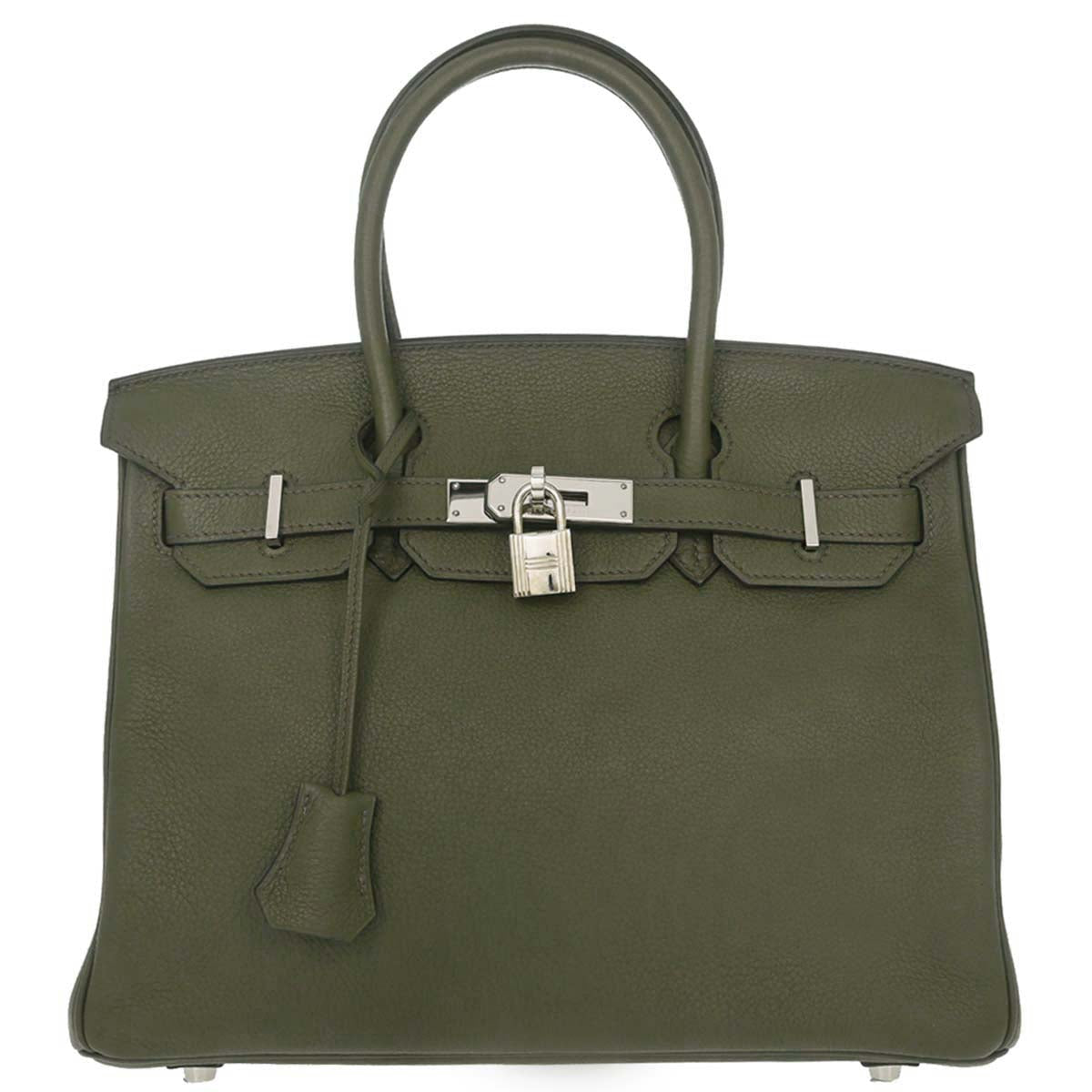 Hermes Olive Green Evergrain Birkin 30 Handbag