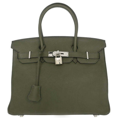 Hermes Olive Green Evergrain Birkin 30 Handbag