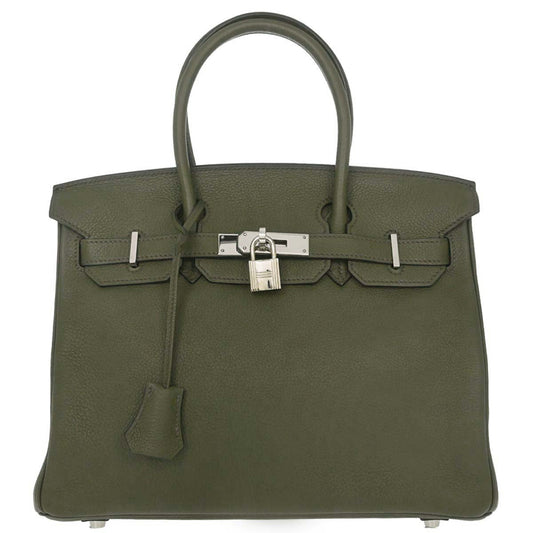 Hermes Olive Green Evergrain Birkin 30 Handbag