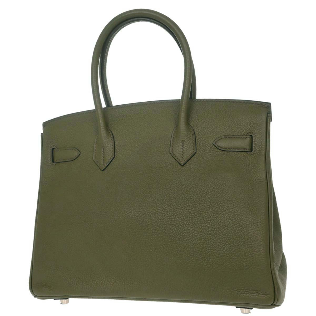 Hermes Olive Green Evergrain Birkin 30 Handbag