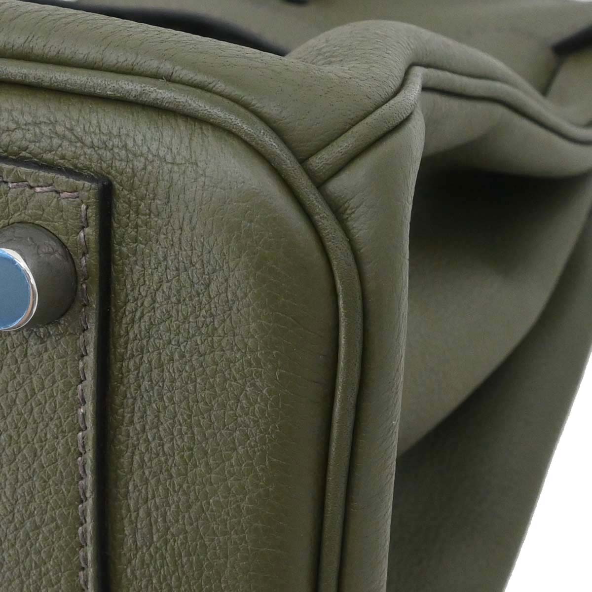 Hermes Olive Green Evergrain Birkin 30 Handbag